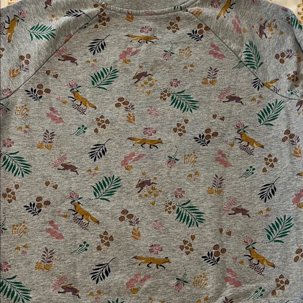 Boden Gray Sweatshirt with Animal and Leaf Print - Picture 4 of 4